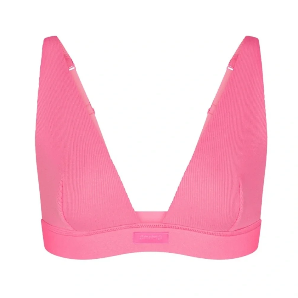 Skims Cotton Rib Plunge Bralette size M - Picture 2 of 6
